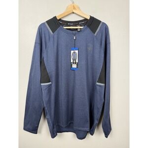 Spyder Active Long Sleeve Pullover Navy Moisture Wicking Reflective Active Shirt